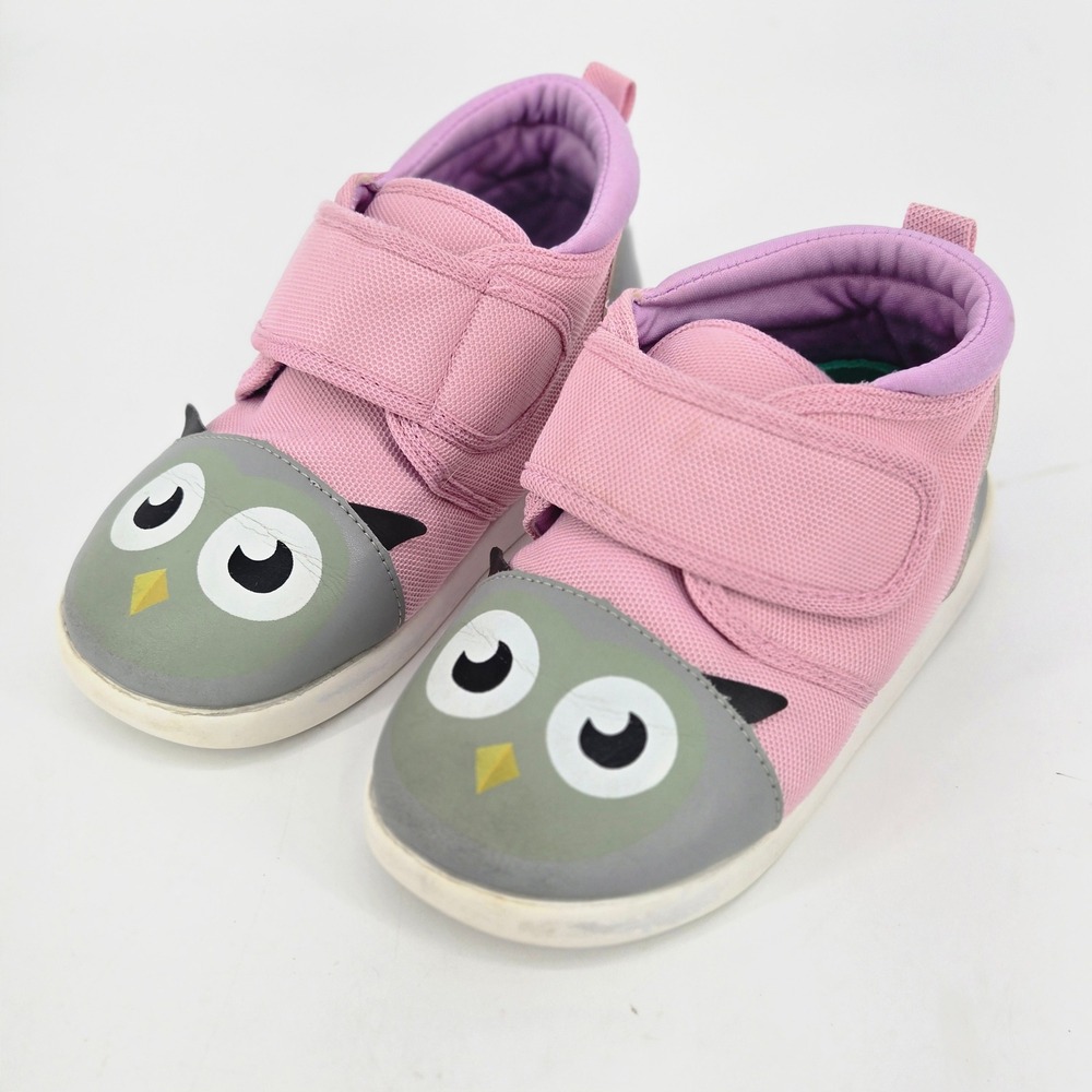 ikiki Ocoee Owl Pink Squeaky Toddler High Top Shoes Sneakers Size Toddler 12 GUC